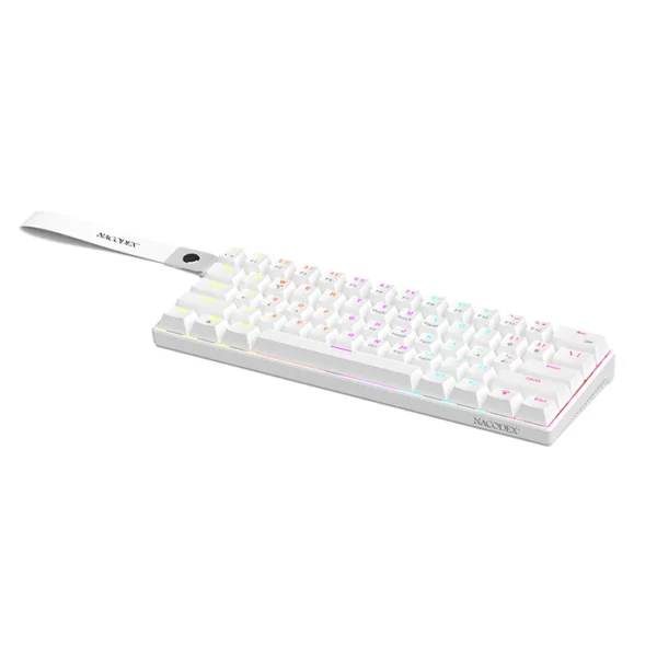 AJAZZ NK61 Mechanical Keyboard Red Switch Wired (White) - Image 3