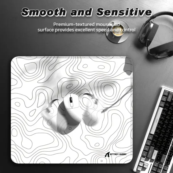 ATTACK SHARK CM02 eSport Gaming Mousepad - White Contour - Image 3