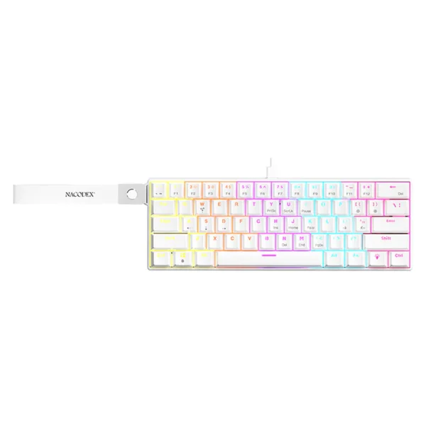 AJAZZ NK61 Mechanical Keyboard Red Switch Wired (White) - Image 4