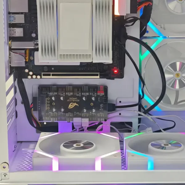 2-in-1 Fan Hub Controller with ARGB+PWM Light Sync - Image 4