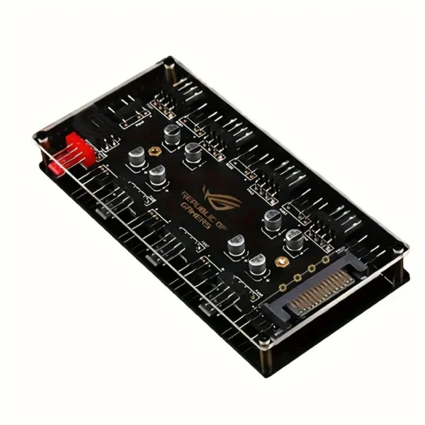 2-in-1 Fan Hub Controller with ARGB+PWM Light Sync