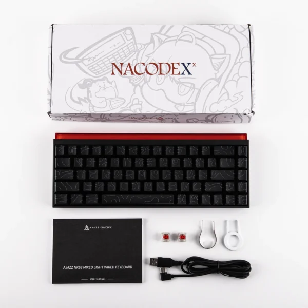 AJAZZ NK68 Mechanical Keyboard Red Switch (Black) - Image 8