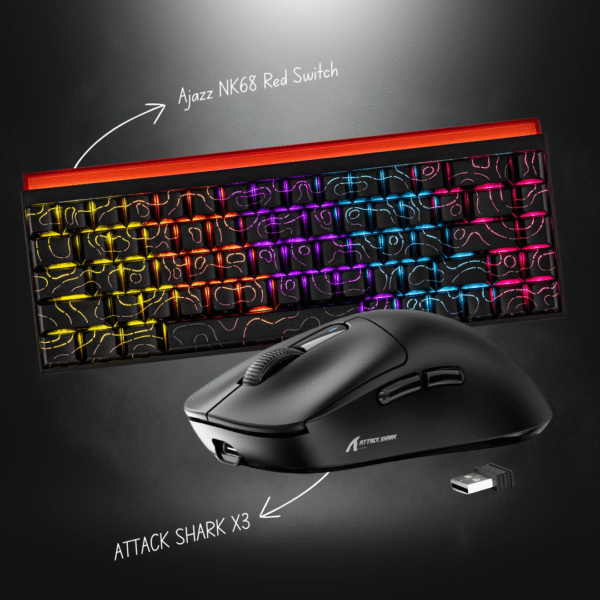 AJAZZ NK68 Mechanical Keyboard x Attack Shark X3 Wireless Mouse
