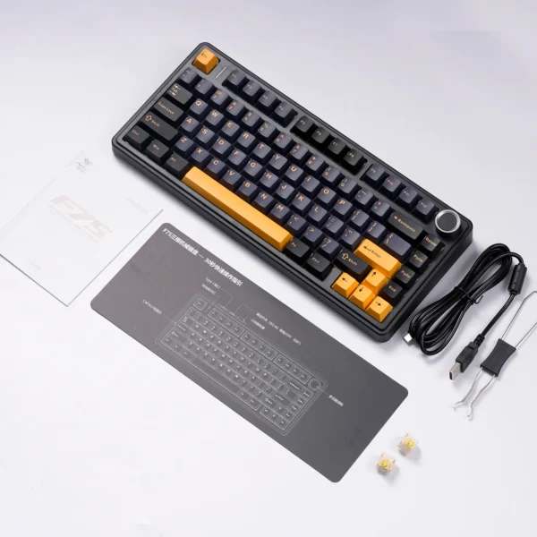 EPOMAKER x AULA F75 Mechanical Keyboard (Thunder Black) - Image 2