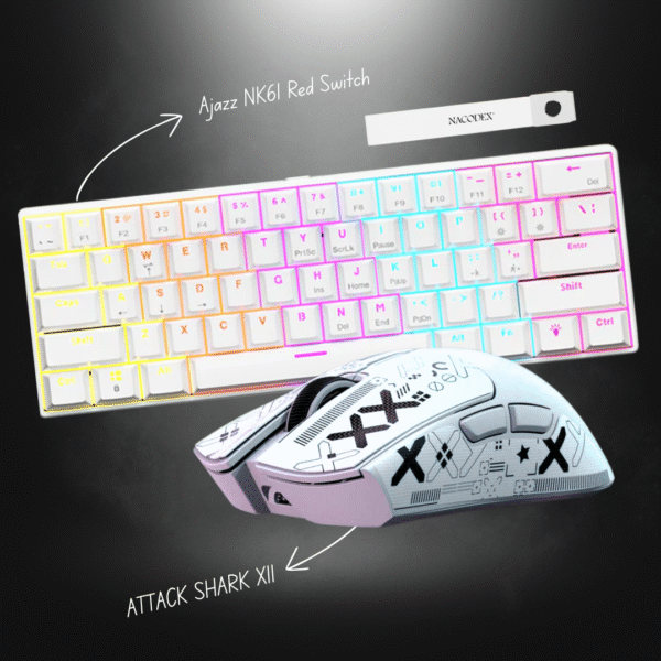 Combo AJAZZ NK61 Mechanical Keyboard x Attack Shark X11 Wireless Mouse