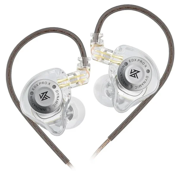 Kz EDX Pro X IEM in-Ear Monitor Wired Earphones Transparent (No Mic)